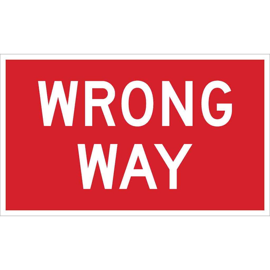 Product image for Brady 94152 Wrong Way Sign, 18" H x 30" W x 0.090" D, Aluminum
