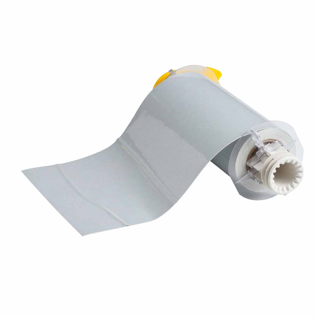 Product image for Brady 13585 BBP85 Series Reflective Labels, 7" W x 33' L, Silver