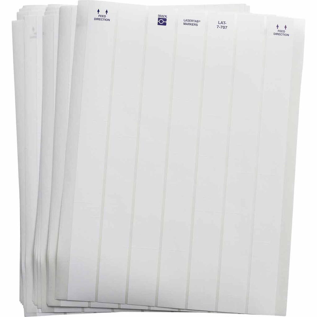 Product image for Brady LAT-7-707-10 LaserTab Polyester Lbls 0.5 in H x 1 in W White 76/PK