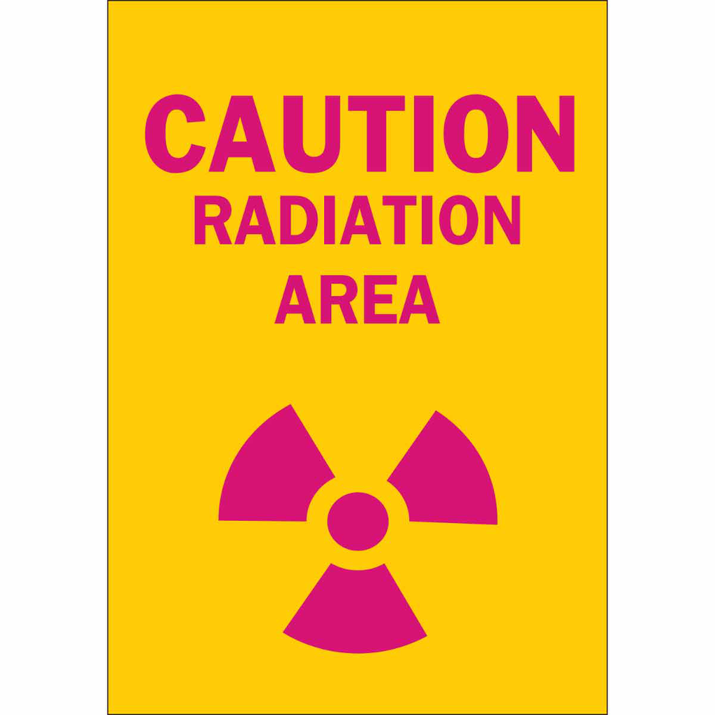 Product image for Brady 88739 CAUTION Radiation Area Sign, 14" H x 10" W x 0.006" D, Polyester