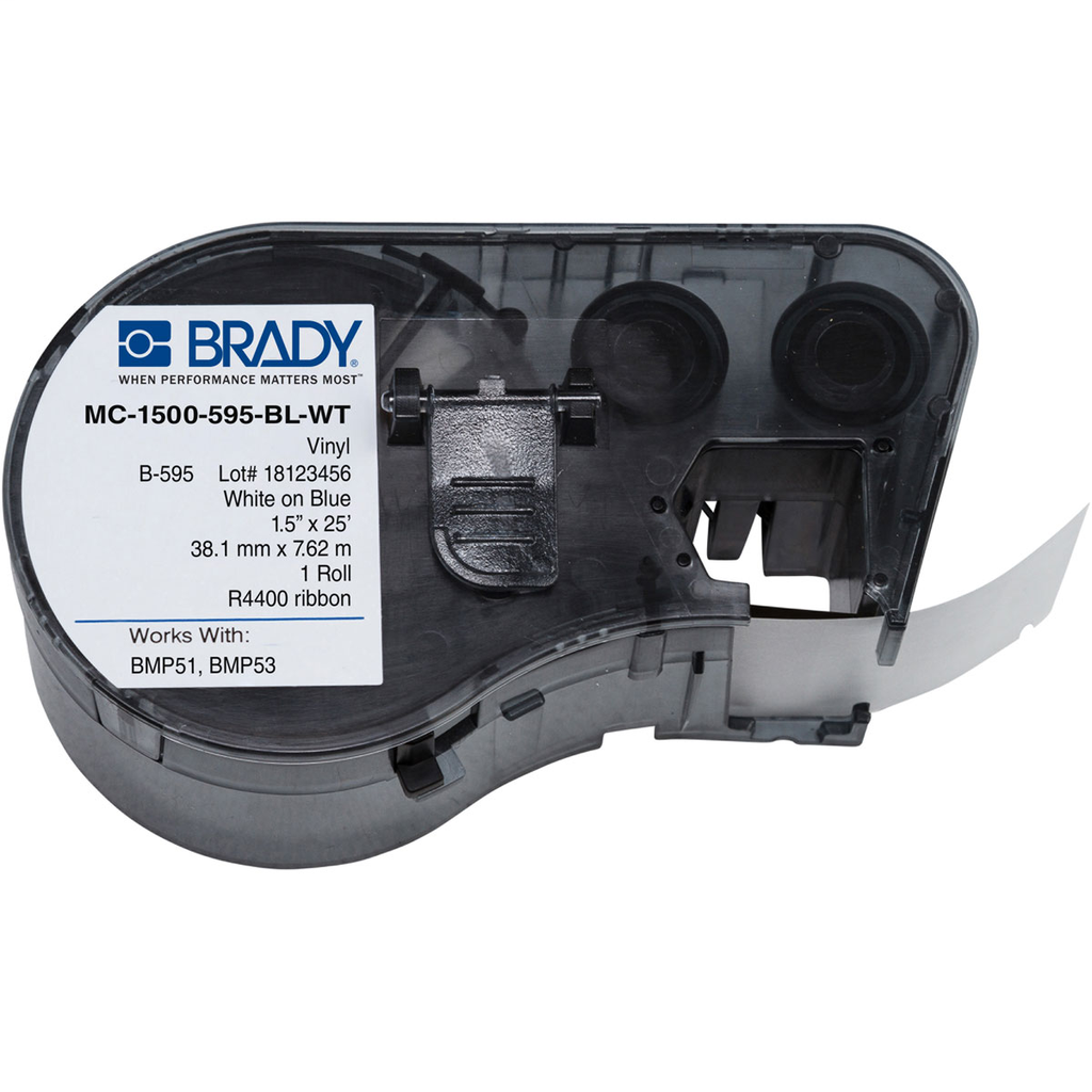 BRADY MC-1500-595-BL-WT Lbl,M Serie BRADY MC-1500-595-BL-WT Lbl,M Serie