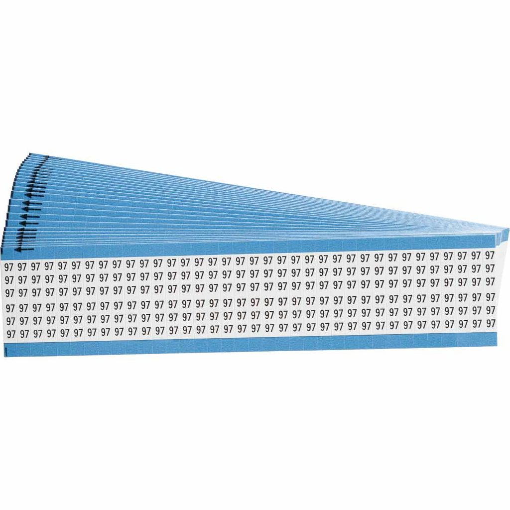 Product image for Brady WM-97-PK Wire Marker Card - Repositionable Vinyl Cloth, Legend 97