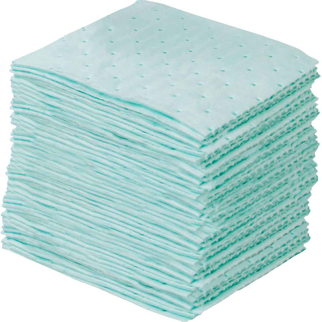 Product image for Brady SRPH100 Spill Response Plus Chemical Absorbent Pads - Heavy Weight, 7.5" x 10", Absorbency Capacity 5.5 gal