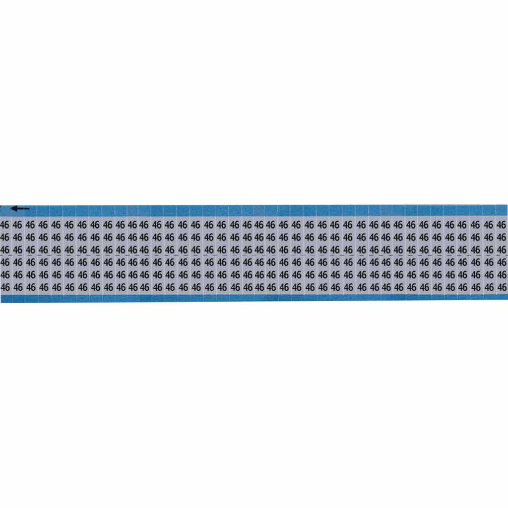 Product image for Brady AF-46-SC-PK Solid Numbers Scored Wire Marker Card, 46, Aluminum Foil