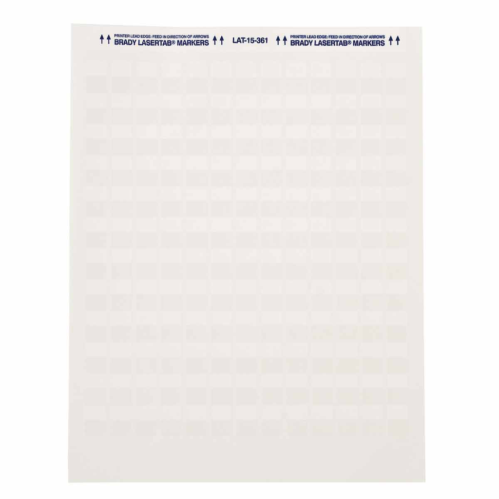 Product image for Brady LAT-19-361-1 LaserTab Series Self-Laminating Polyester Labels, Pack of 48 Sheets
