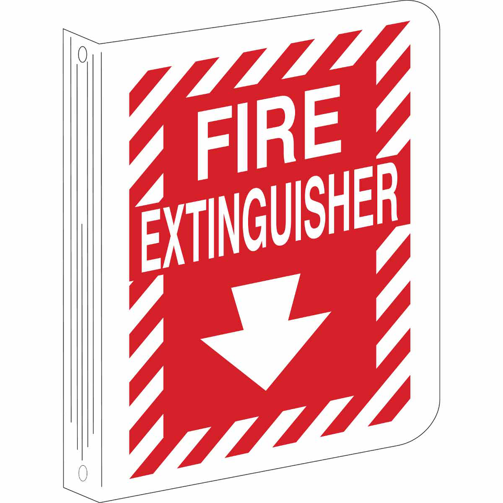 Product image for Brady 70998 L Fire Extinguisher Sign, 12" H x 9" W x 0.055" D, White on Red, Polyethylene
