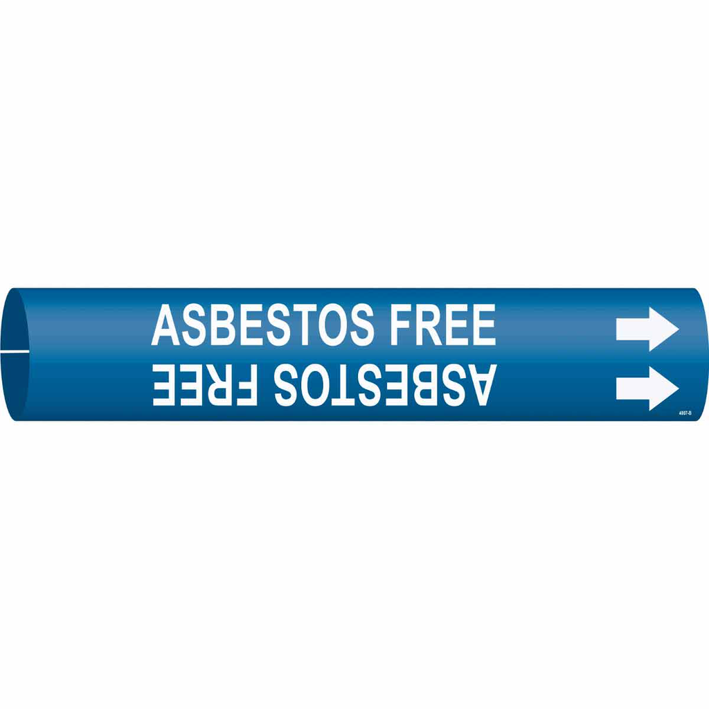 Product image for Brady 4007-B ASBESTOS FREE Pipe Marker, Fits Pipes 1.5" Dia. Thru 2.375" Dia.