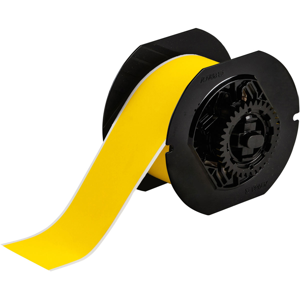 Product image for Brady B30C-2250-855-YL B30 Series ToughWash Polyester Labels, 2.25" W x 50' L, Yellow