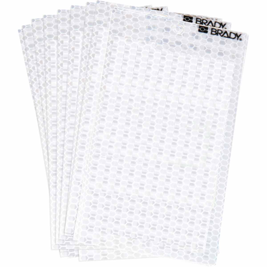 Product image for Brady 3000-BLANK Self Adhesive Cards: 2", Blank, Black/Green Glow on Silver, Pack of 10 Labels, (Blank)