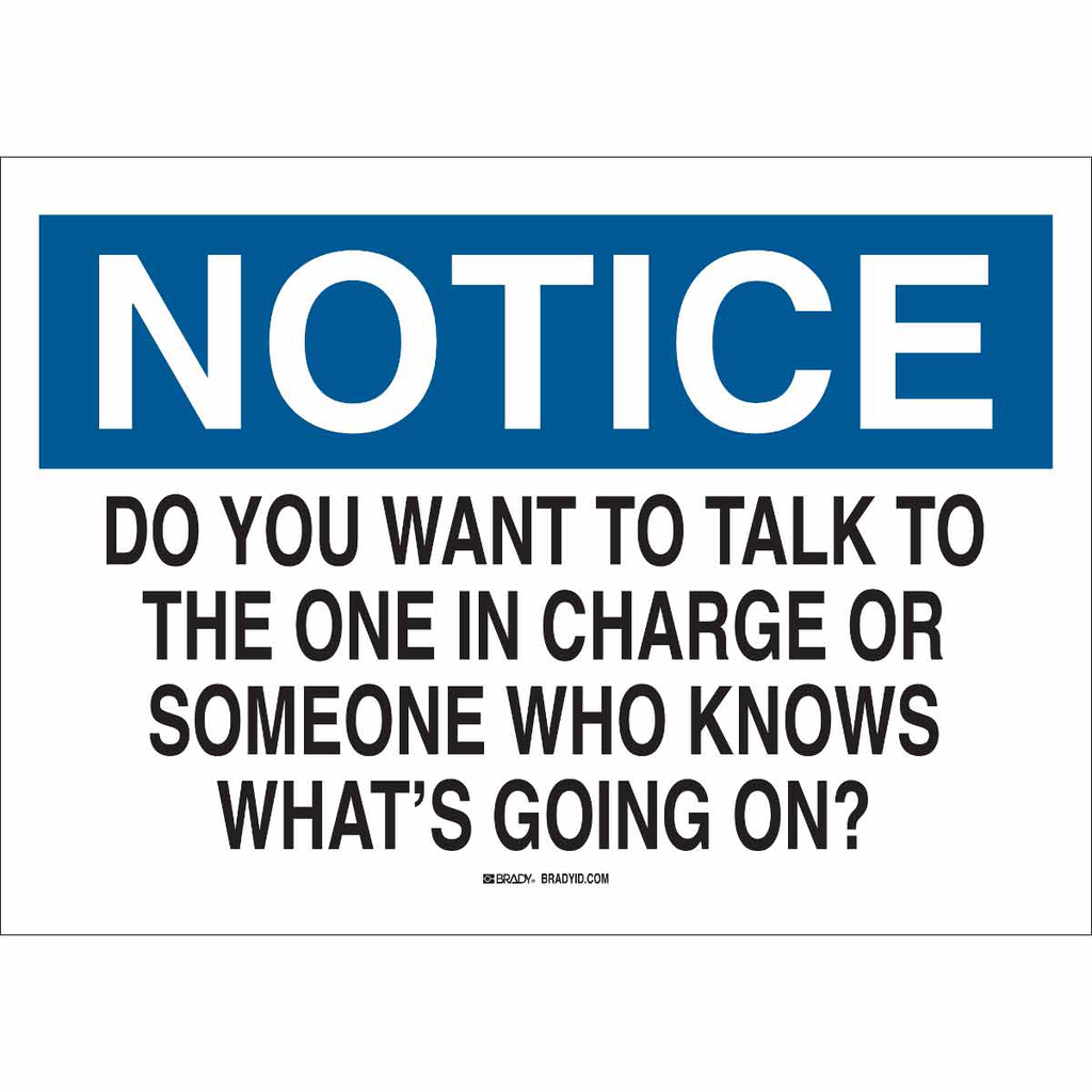Brady 38056 10 x 7 Inch Black/Blue/White Polystyrene Funny Sign Brady 38056 10 x 7 Inch Black/Blue/White Polystyrene Funny Sign