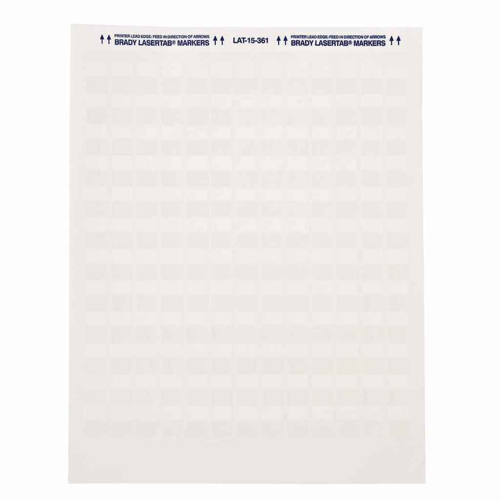 Brady LAT-17-361-1 LaserTab Series Self-Laminating Polyester Labels, Pack of 16 Sheets Product image for Brady LAT-17-361-1 LaserTab Series Self-Laminating Polyester Labels, Pack of 16 Sheets