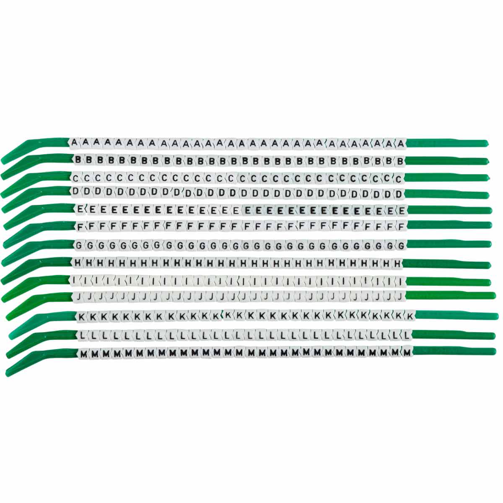 Product image for Brady SCN09-A-M ClipSleeve A to M Wire Markers, Pack of 10 Each, 18 AWG, Maximum Wire Dia, 0.11"