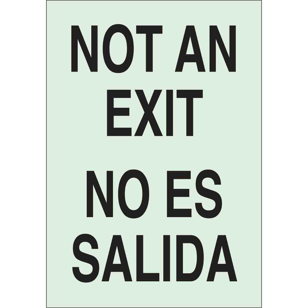 Product image for Brady 90522 Not An Exit/No Es Salida Sign, 14" H x 10" W x 0.008" D
