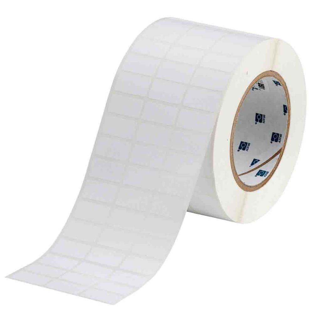 Product image for Brady THT-5-459-10 Matte Polyester Labels, 0.5" H x 1" W, Roll of 10000 Labels, White