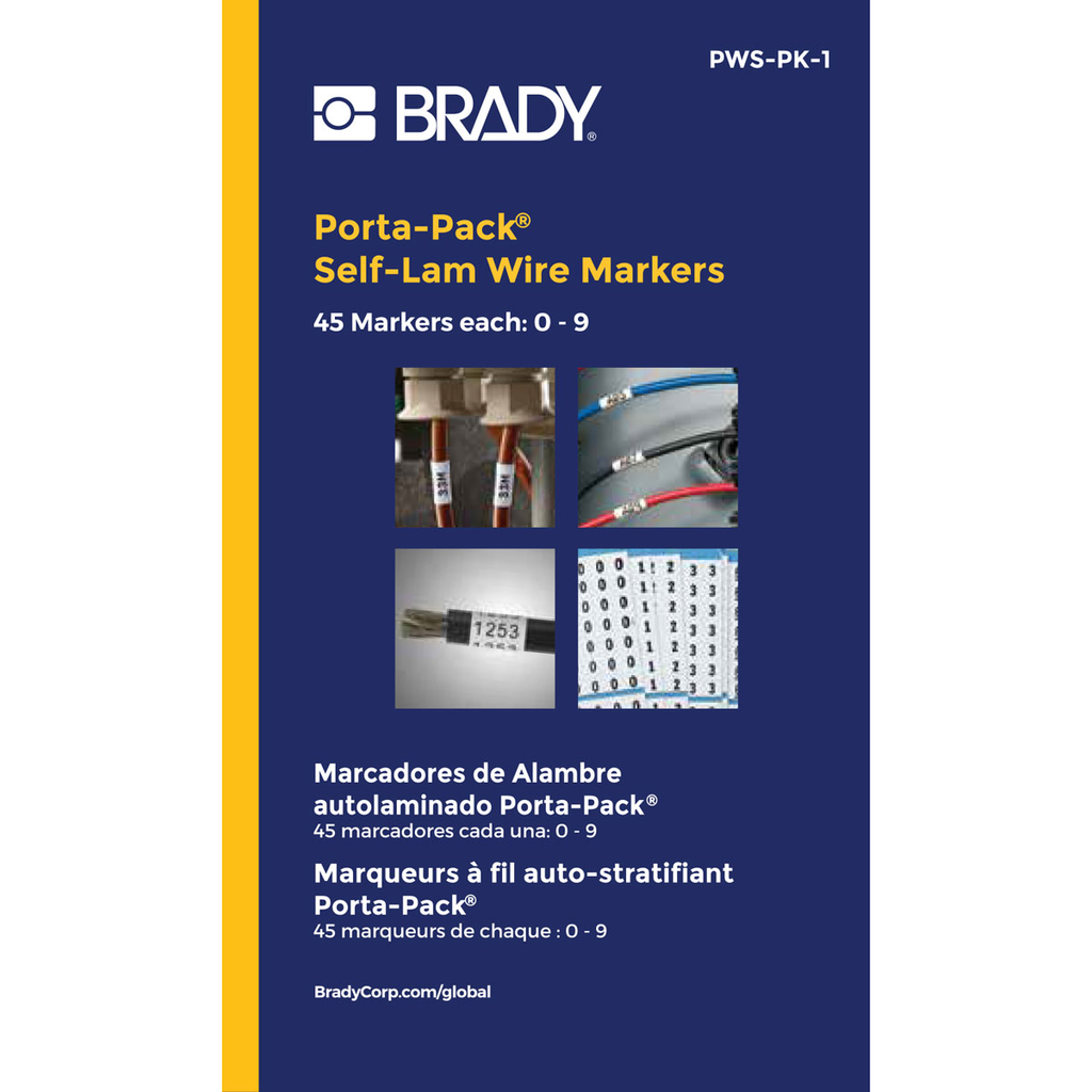 Product image for Brady PWS-PK-1 Self-laminating Wire Marker Books, 0 to 9