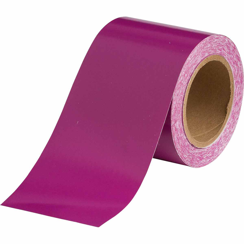 Product image for Brady 36318 Solid Color Banding Tape for Pipe Marking - Roll Form, Indoor/Outdoor Industrial Vinyl, Purple, 4" x 30 Yd