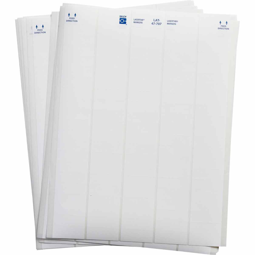 Product image for Brady LAT-47-707-10 LaserTab Polyester Labels, Pack of 106 Sheets