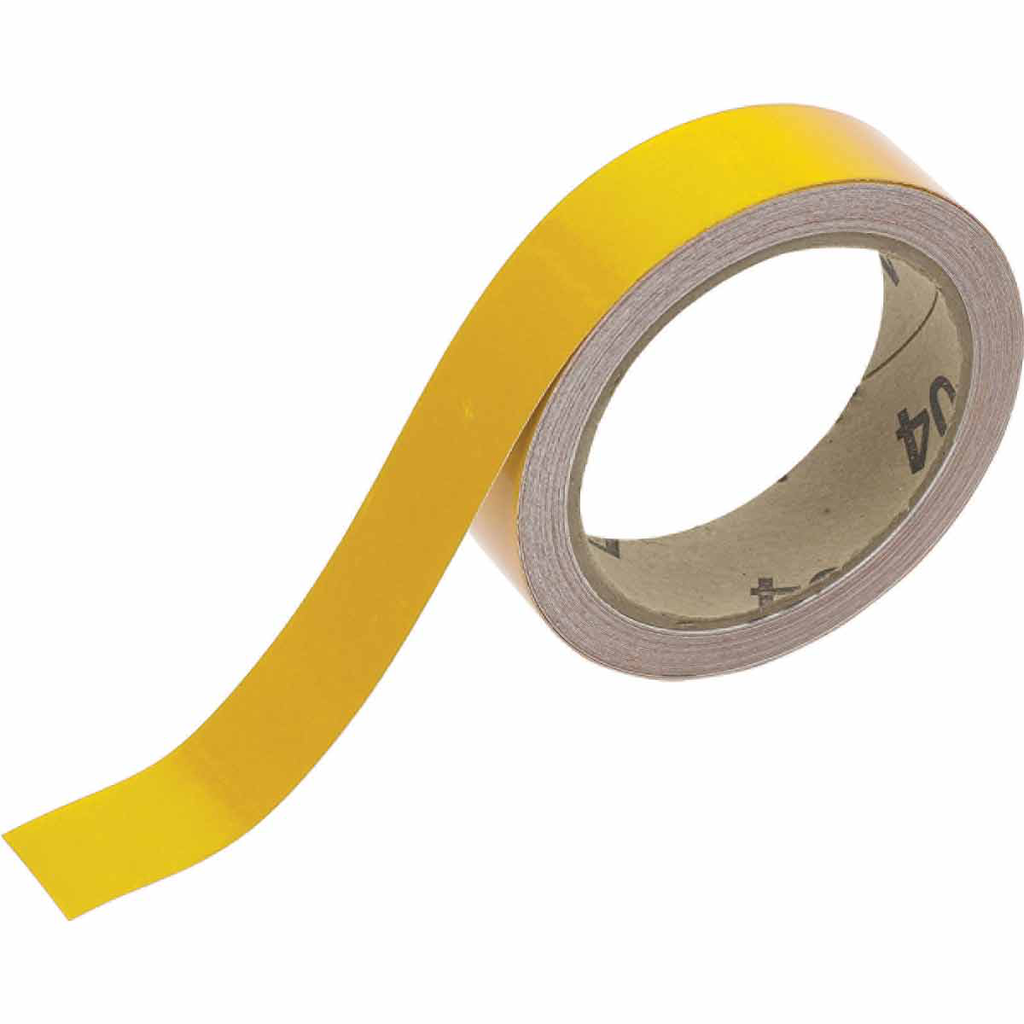 Product image for Brady 105976 Reflective Banding Tape for Pipe Marking - Roll Form, Reflective Vinyl, Yellow, 1" x 30'