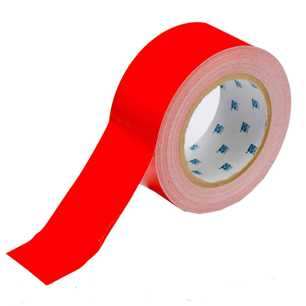 Product image for Brady 104313 ToughStripe® Floor Marking Tape Roll - Polyester, Solid Color, Red, 2" x 100'