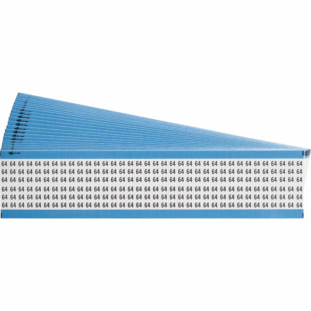 Product image for Brady WM-64-PK Wire Marker Card - Repositionable Vinyl Cloth, Legend 64