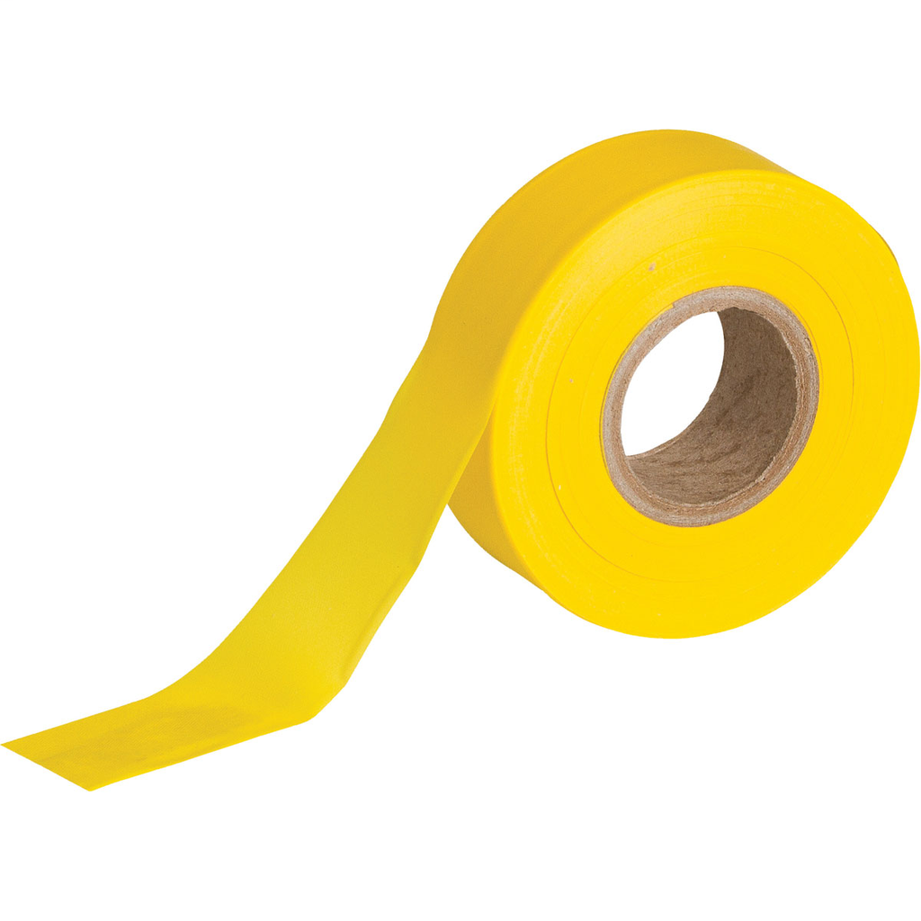 Product image for Brady 58347 Flagging Tape, Plastic, Yellow, 1.187" x 300'
