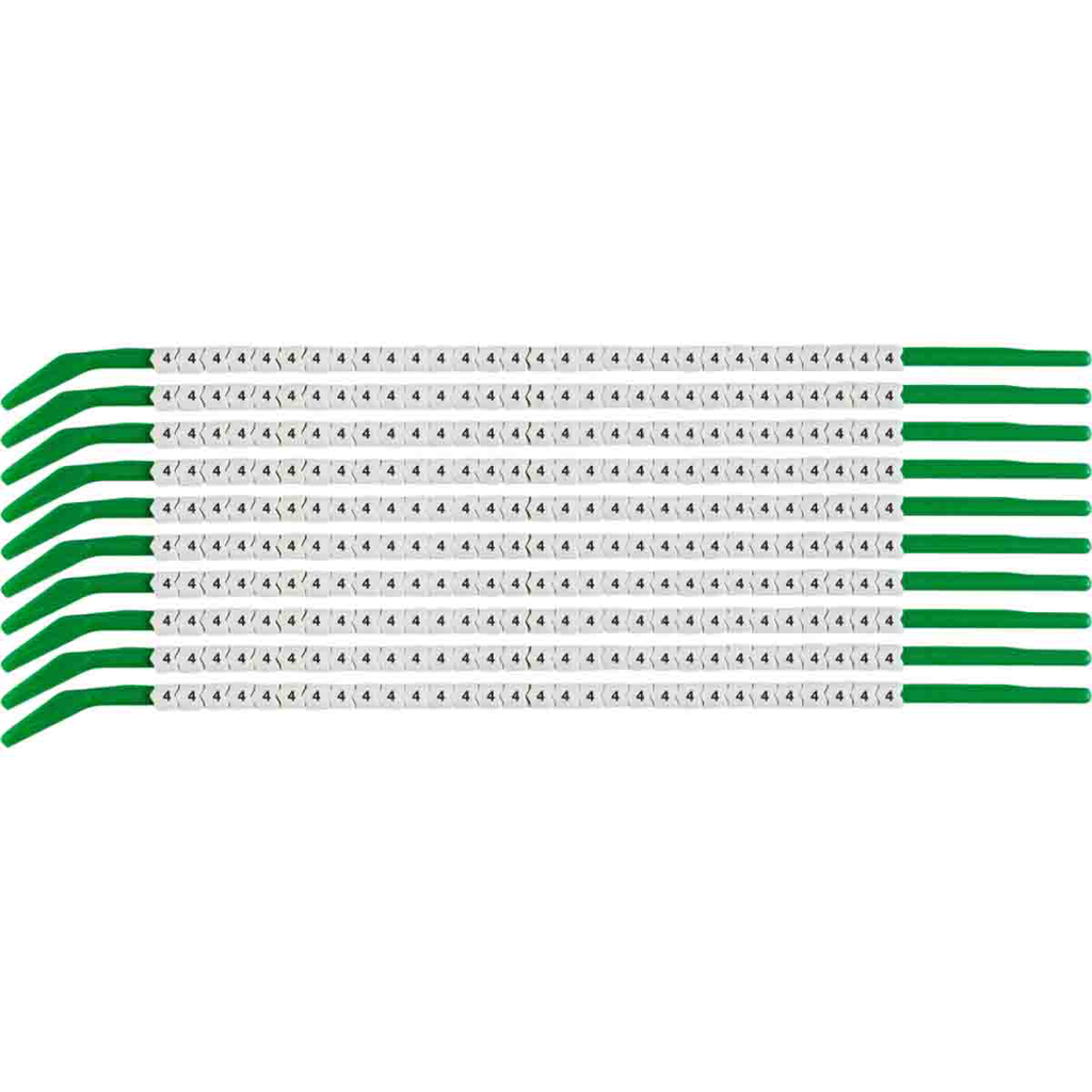 Product image for Brady SCN09-4 ClipSleeve 4 Wire Markers, Pack of 10 Each, 18 AWG, Maximum Wire Dia, 0.11"