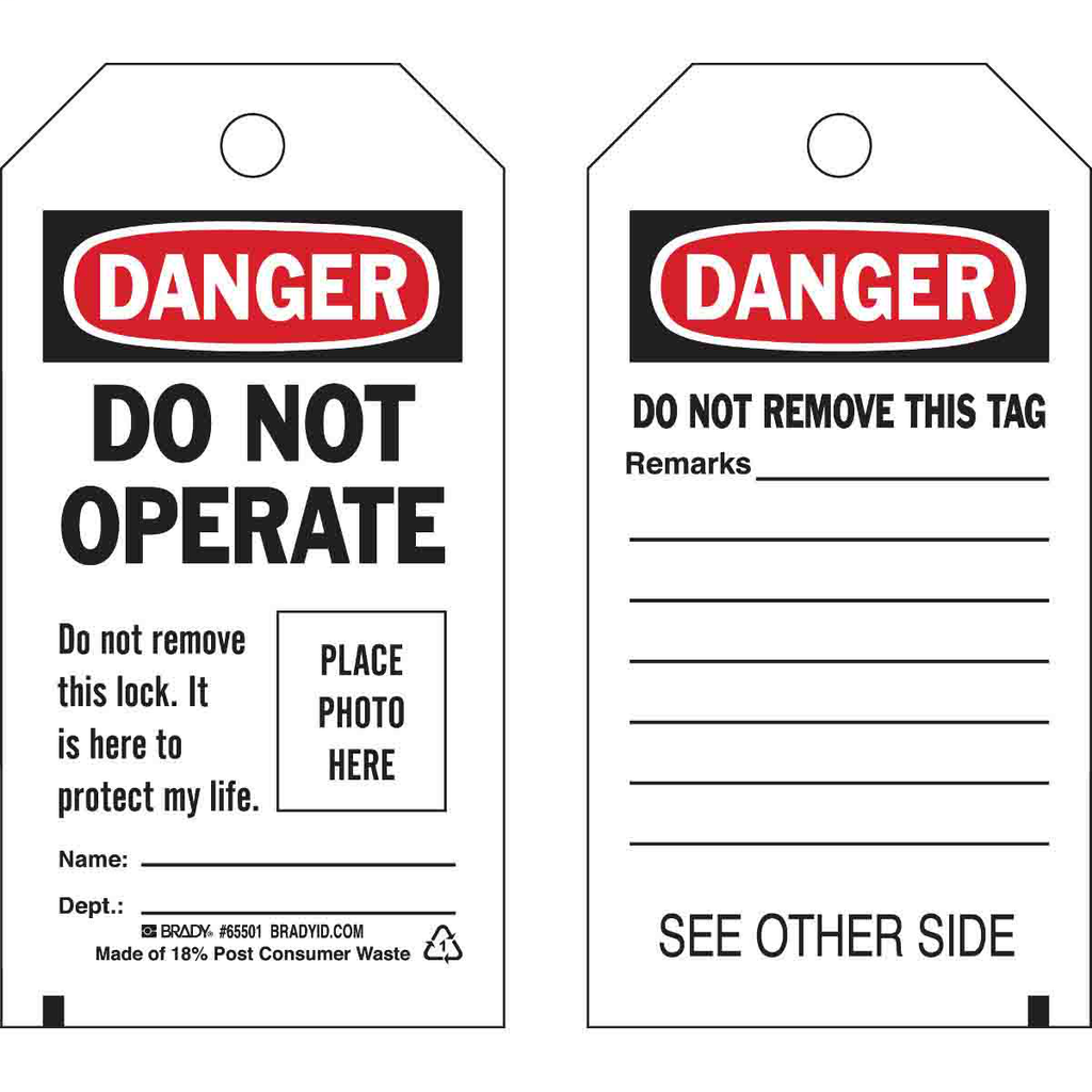 Brady 65501 Self-Laminating Tags Brady 65501 Self-Laminating Tags