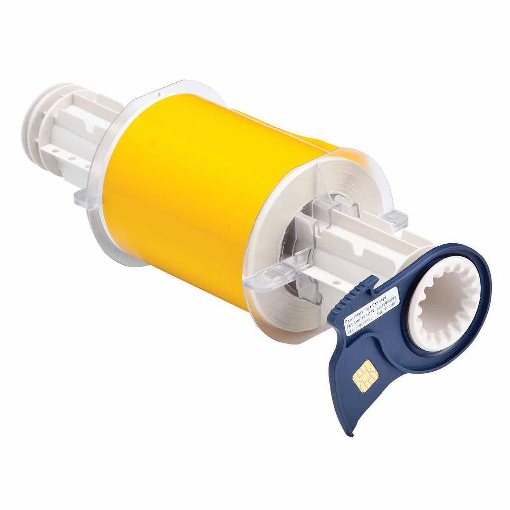 Product image for Brady 13539 BBP85 Series Indoor-Outdoor Vinyl Labels, 4" W x 50' L, Yellow