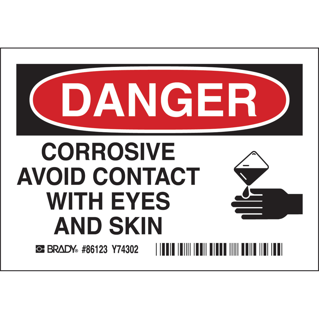 Product image for Brady 86123 CORROSIVE, Pack of 5 Labels, Polyester