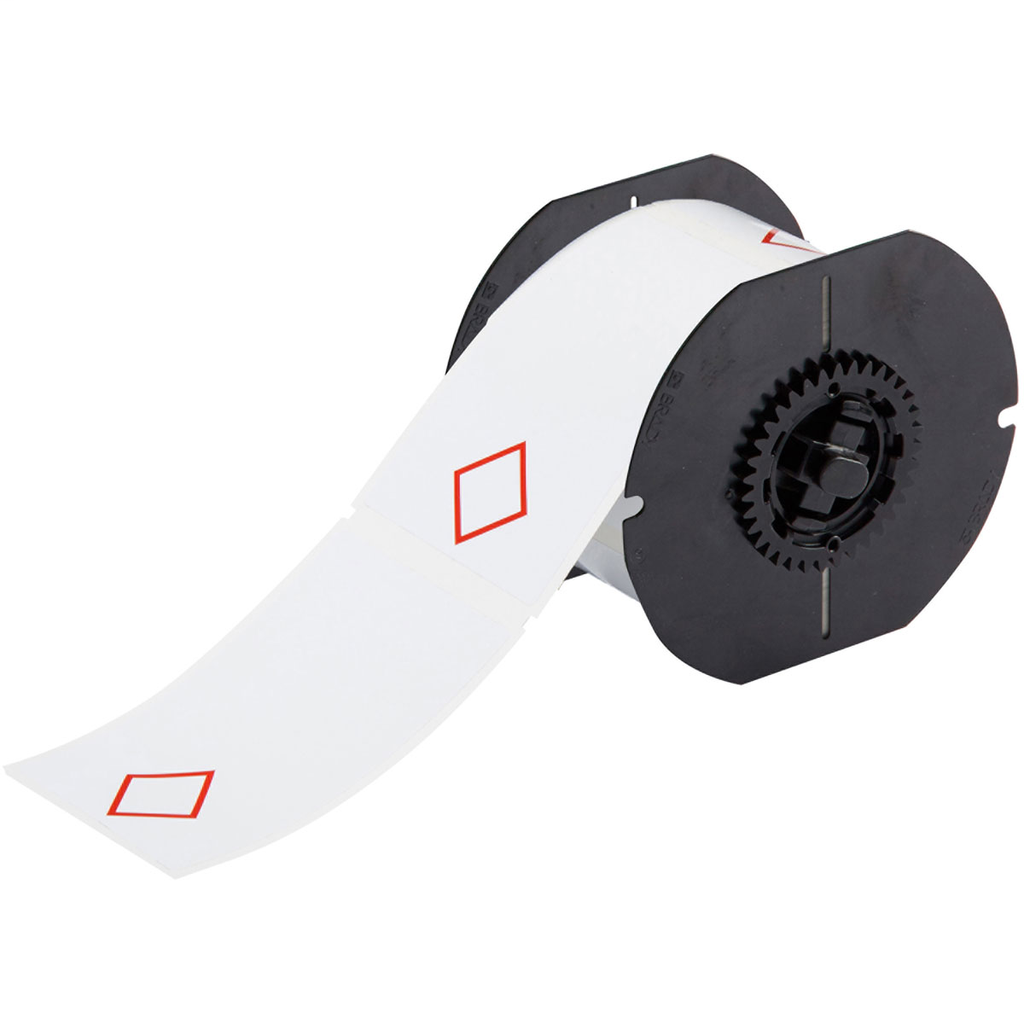 Product image for Brady B30-261-7569-CLP1 B30 Series GHS CLP Vinyl Labels, 2.95" H x 4.33" W, Red on White, Pre-Printed Areas on Label: 1 Diamond