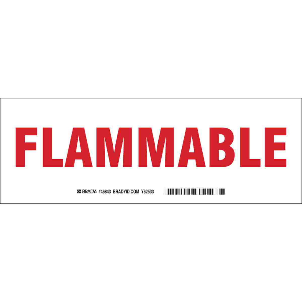Product image for Brady 46843 Flammable Sign, 7" H x 10" W x 0.035" D, Aluminum