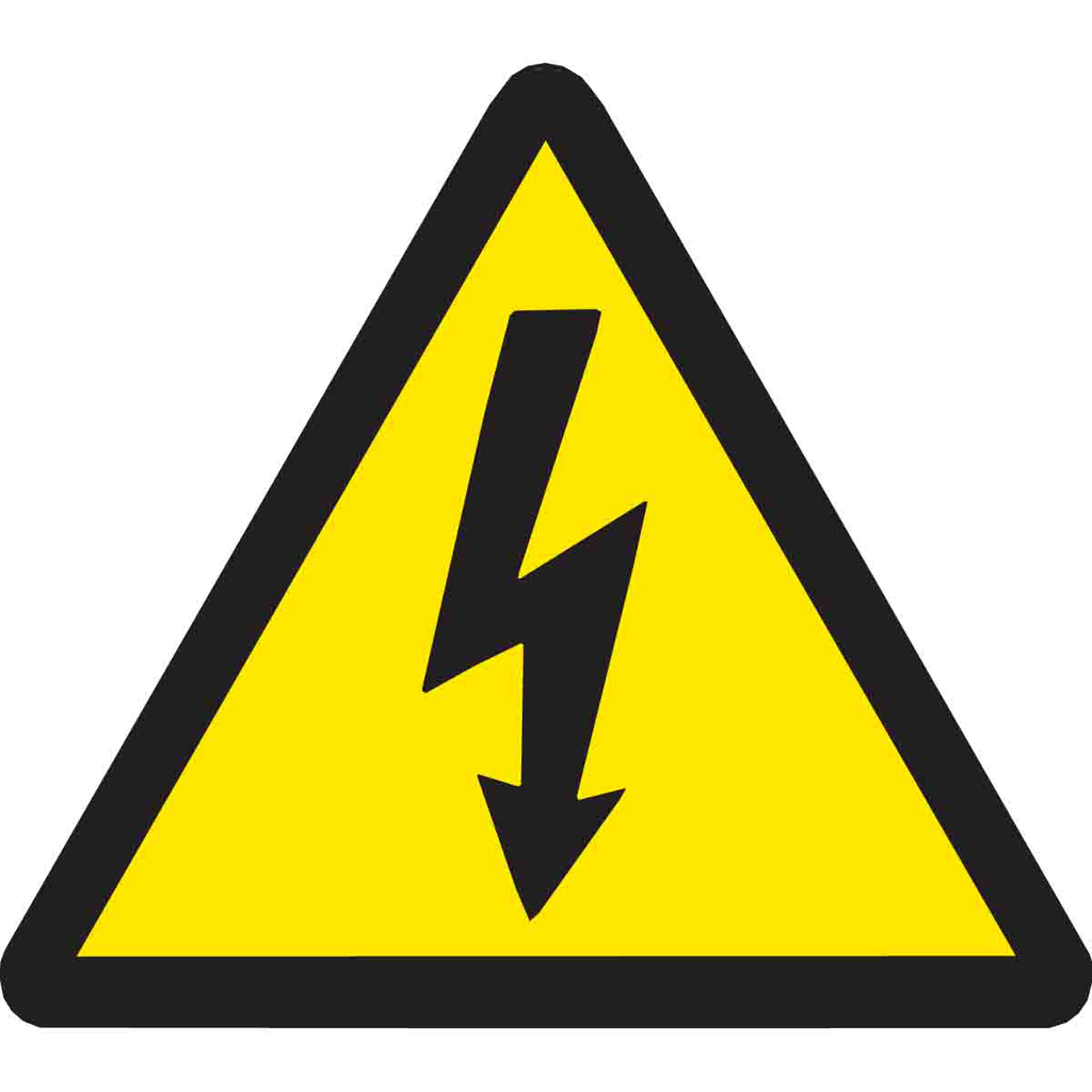 Product image for Brady 60235 Warning Label w/Electric Voltage Pictogram, Vinyl, Black on Yellow, 0.5" H x 0.5"W