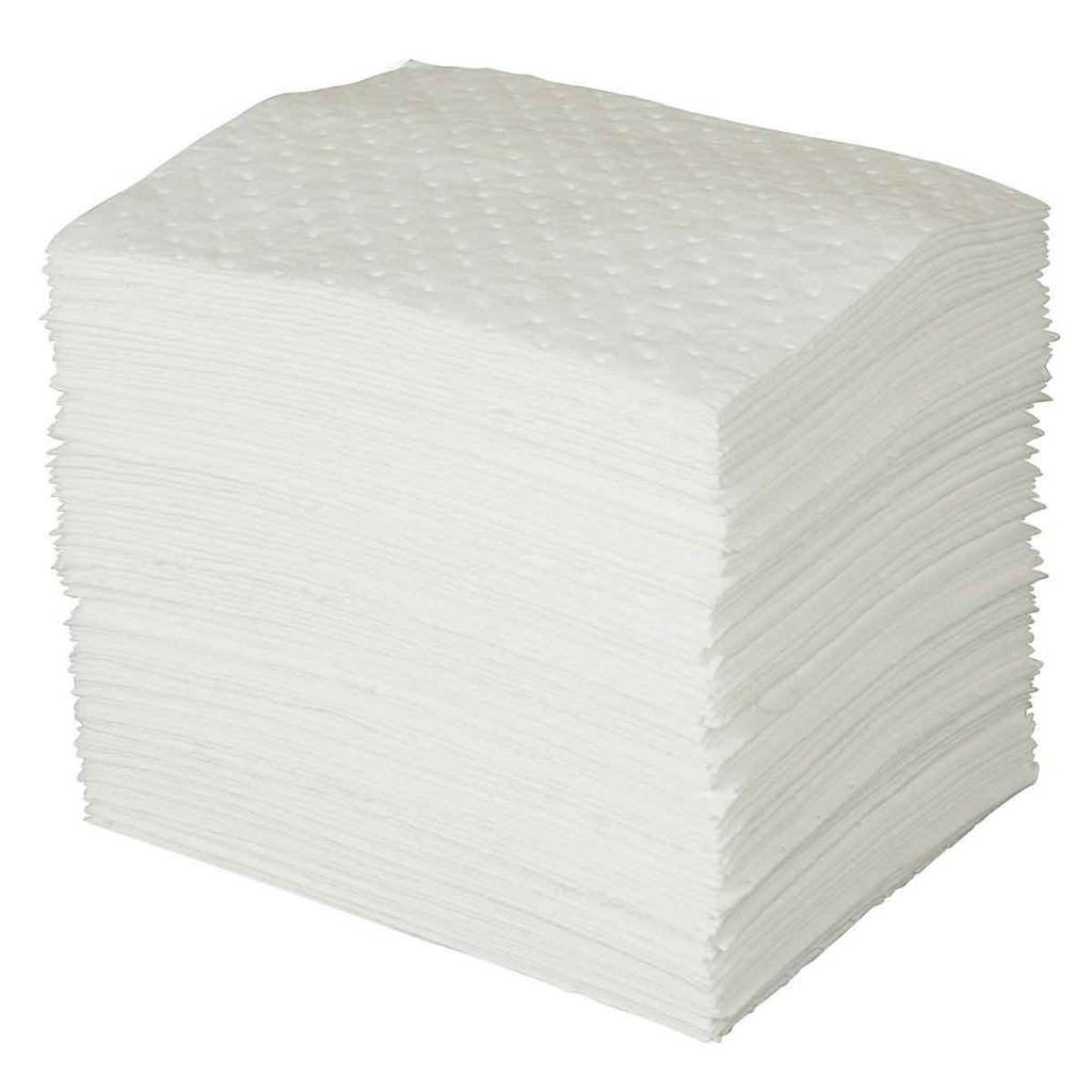 Product image for Brady OP100 Oil Plus Oil Only Absorbent Pads - Heavy Weight, 15" x 19", Absorbency Capacity 26 gal