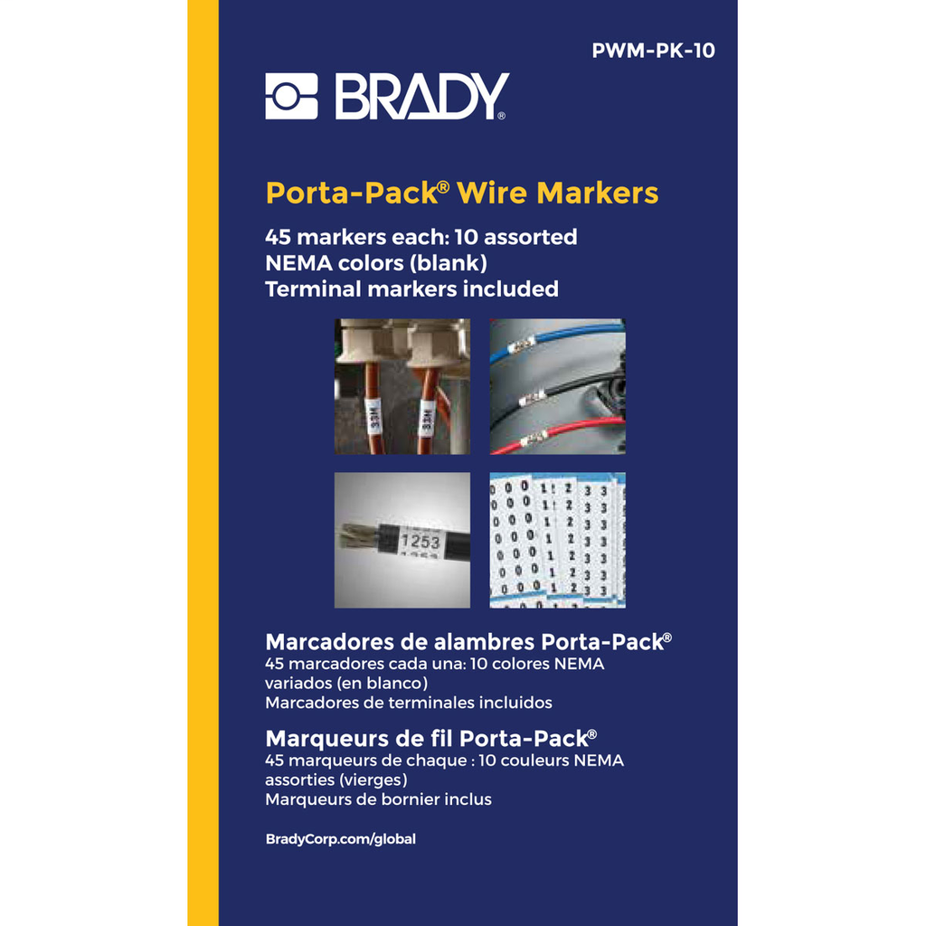 Product image for Brady PWM-PK-10 Porta-Pack® Wire Marker Book - Repositionable Vinyl Cloth, Blank