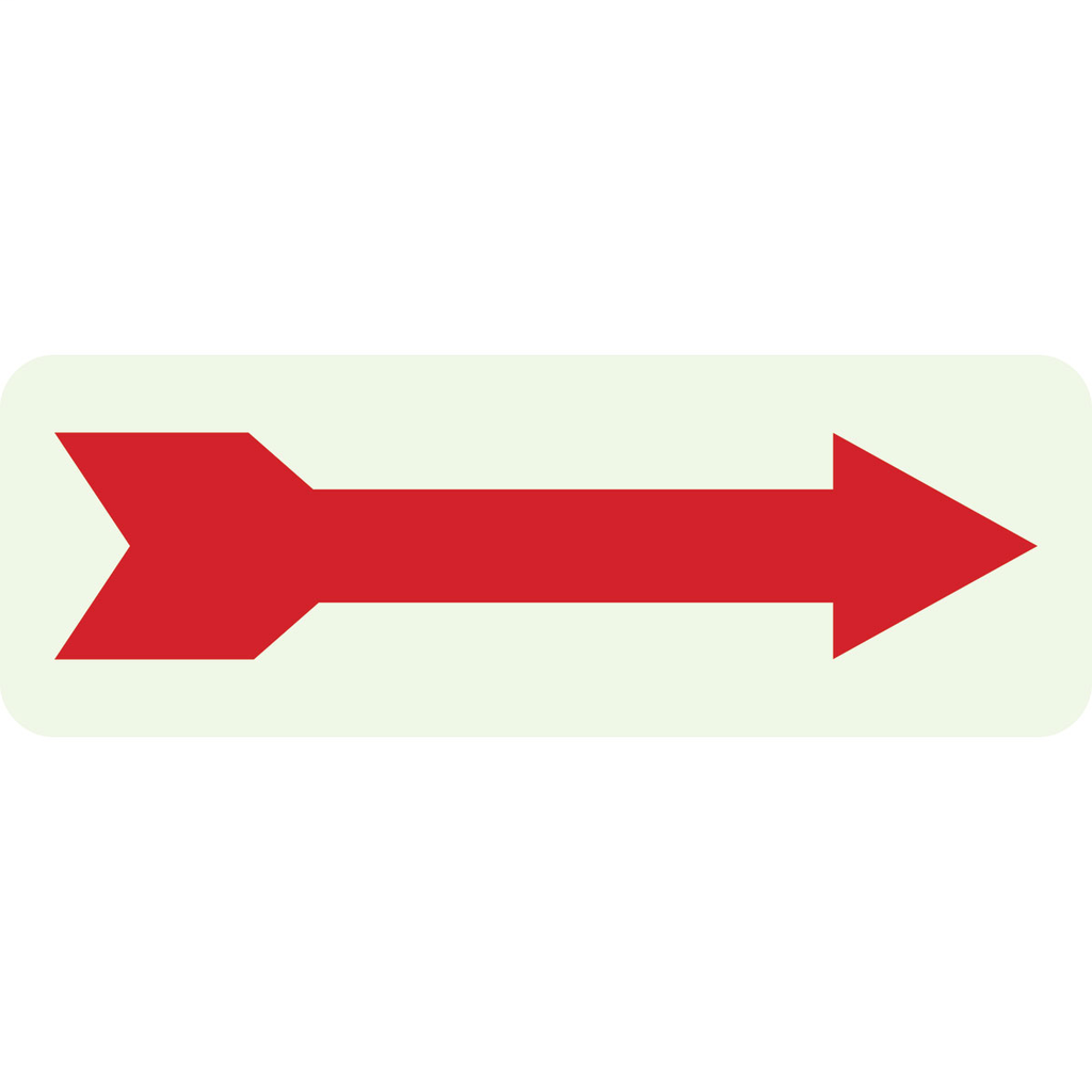 Product image for Brady 80201 BradyGlo Right Arrow Sign, 3.5" H x 10" W x 0.008" D, Polyester