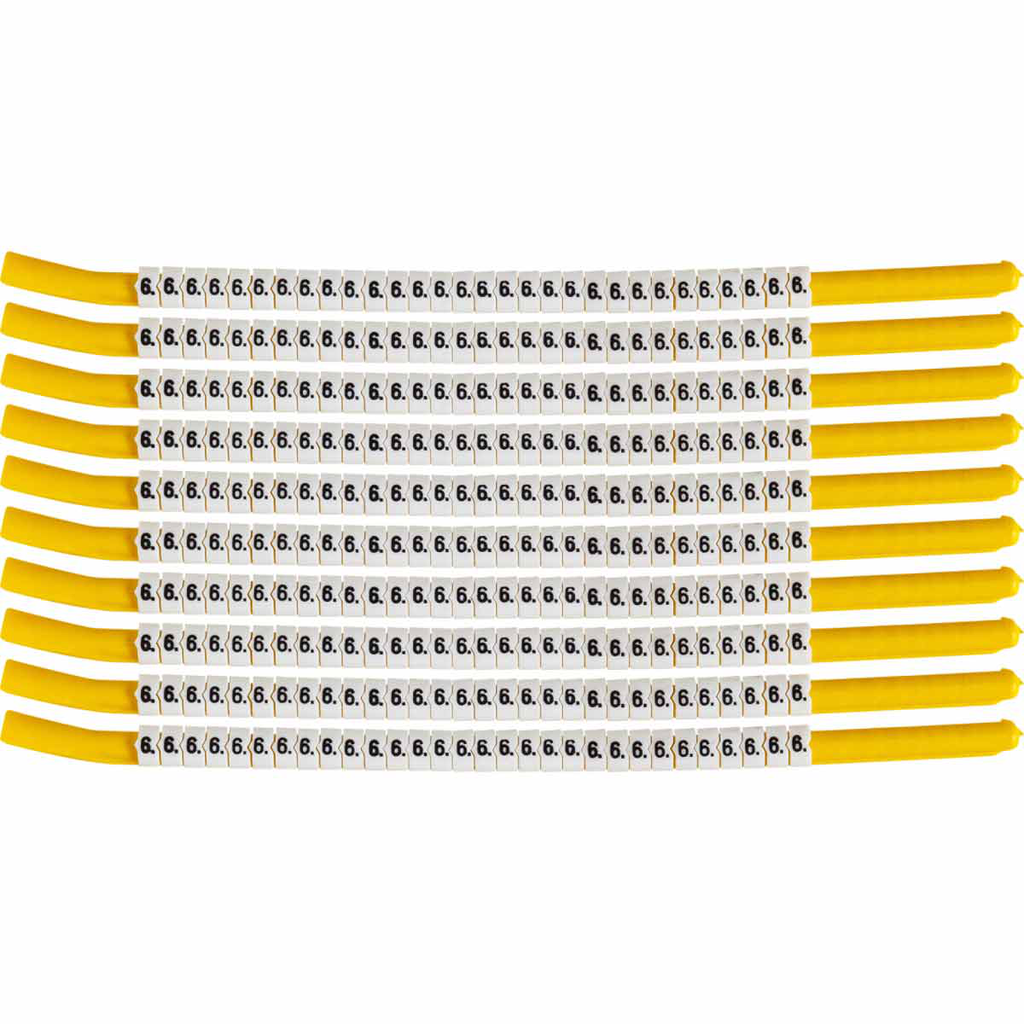Product image for Brady SCN18-6 ClipSleeve 6 Wire Markers, Pack of 10 Each, 8 AWG