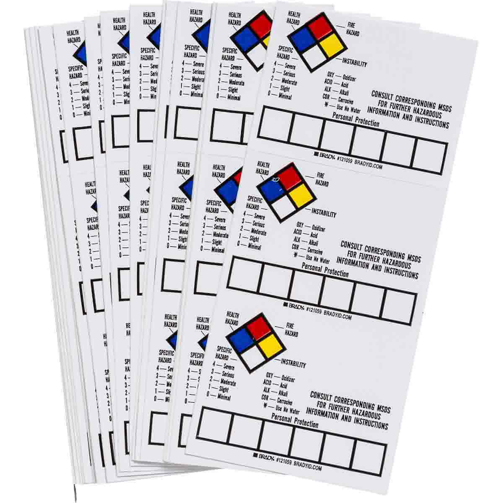 Product image for Brady 121059 Blank Write-On Container Label w/NFPA Diamonds, 1.5" H x 2" W x 0.004" D, Vinyl