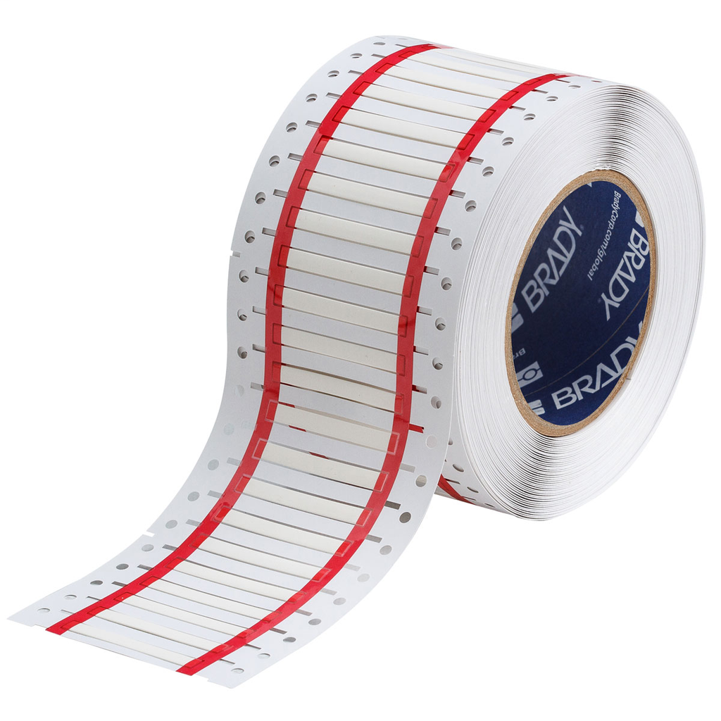 Product image for Brady HX-187-2-WT-S PermaSleeve HX Heat Shrink Wire Marking Sleeves, White, 0.187" Dia x 2" W, Roll of 500 Each