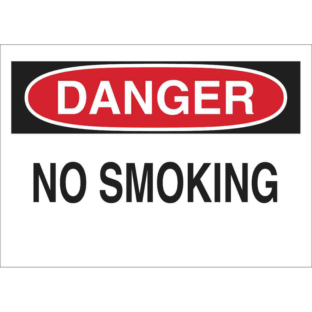 Product image for Brady 25077 DANGER No Smoking Sign, 10" H x 14" W x 0.06" D, Polystyrene, Brady