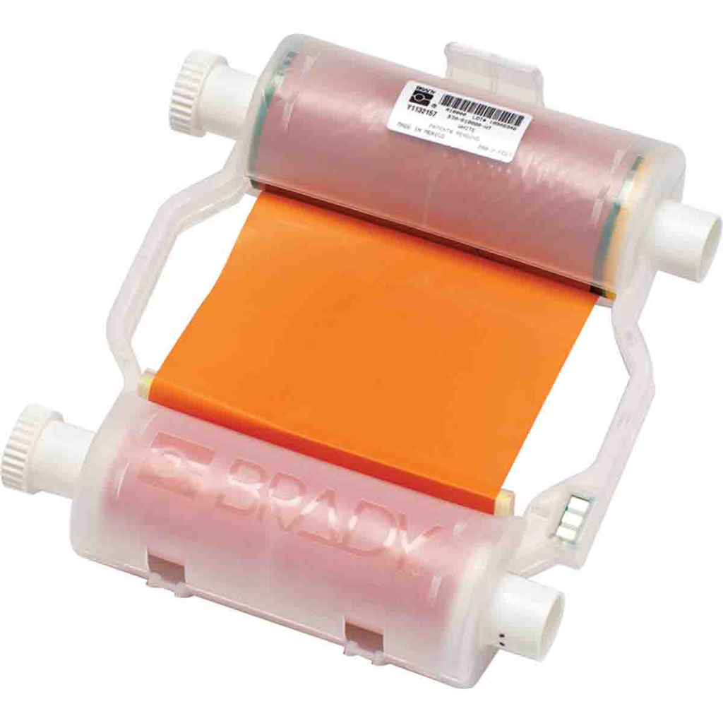 Product image for Brady B30-R10000-OR B30 Series R10000 Printer Ribbon, Roll of 200', Orange, 4.33" W