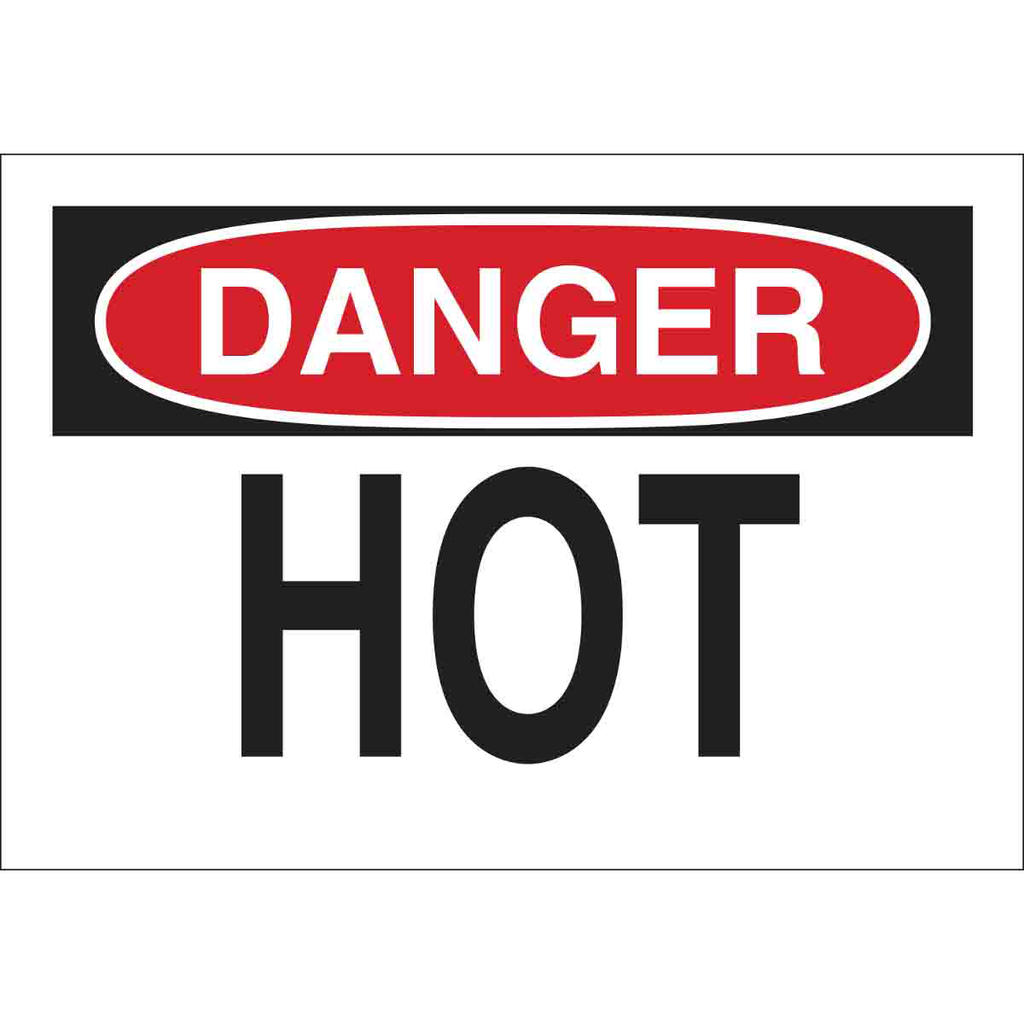 Product image for Brady 22986 DANGER Hot Sign, 10" H x 14" W x 0.06" D, Polystyrene