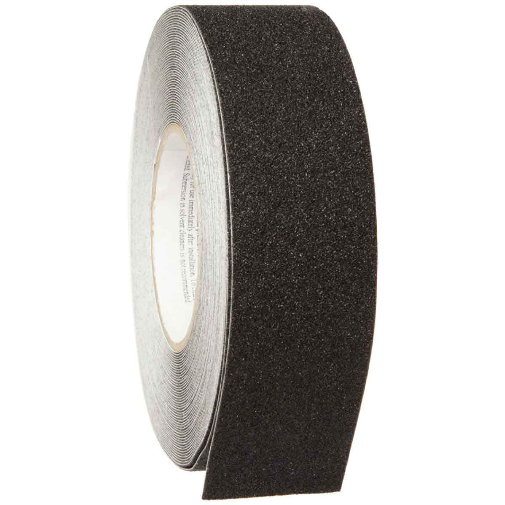 Product image for Brady 78190 Anti-Skid Tape Roll - Grit-Coated Polyester, Solid Color, Black, 2" x 60'