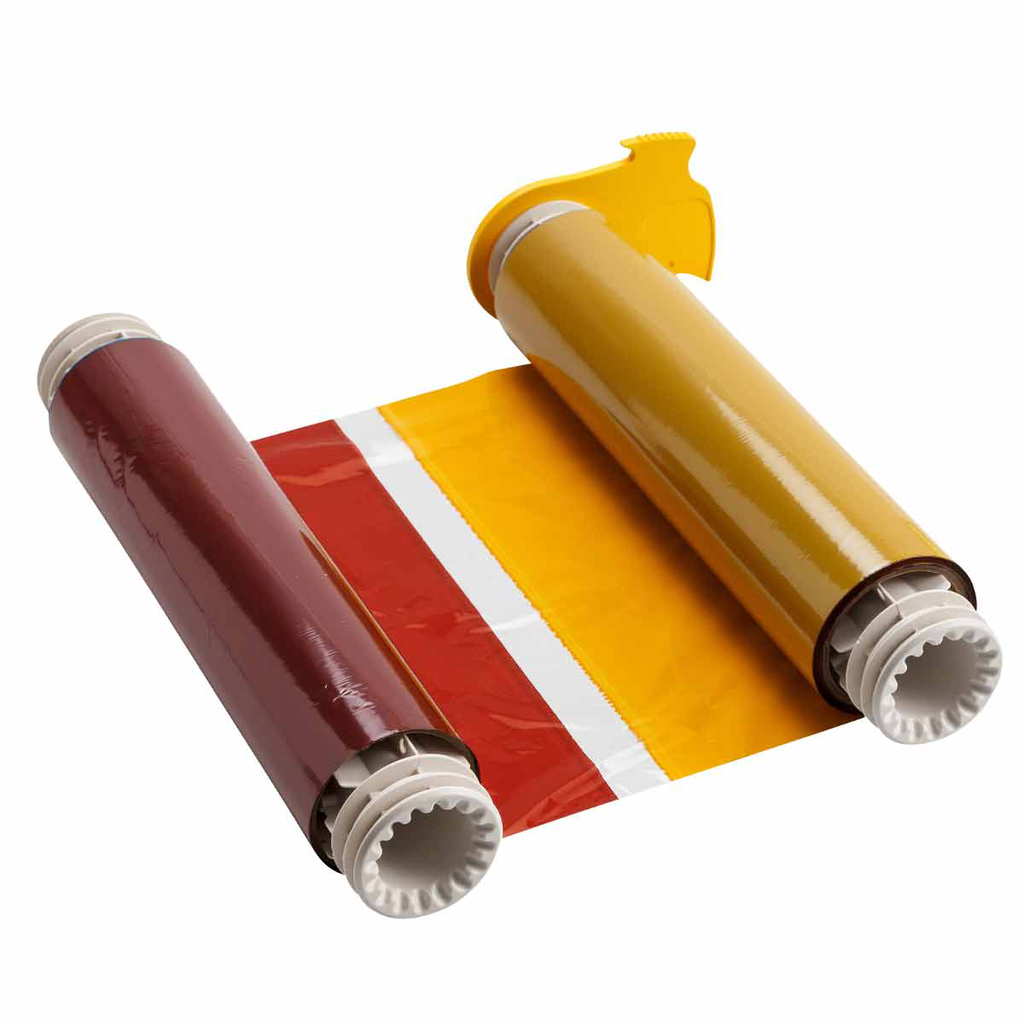 Product image for Brady 13532 BBP85 Series R10000 Printer Ribbon, Roll of 200', Black/Blue/Red/Yellow, 8.8" W