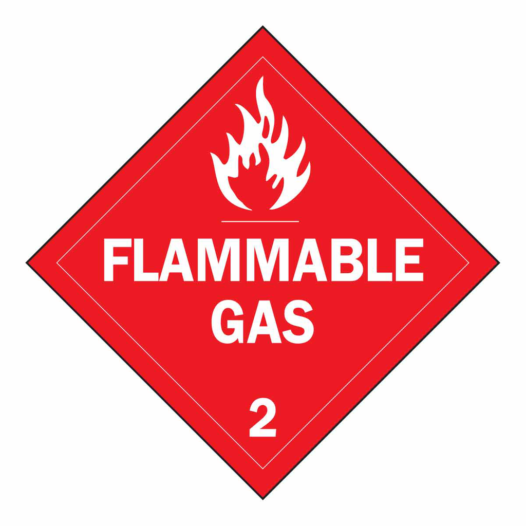 Product image for Brady 63408 Flammable Gas 2 Sign, 10.75" H x 10.75" W x 0.004" D, Vinyl