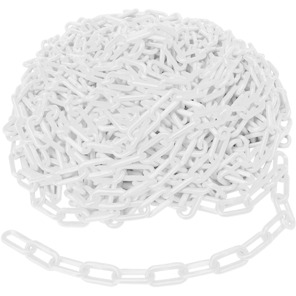 Product image for Brady 78239 BradyLink Warning Chains, White, 2" W x 100' L, Polyethylene