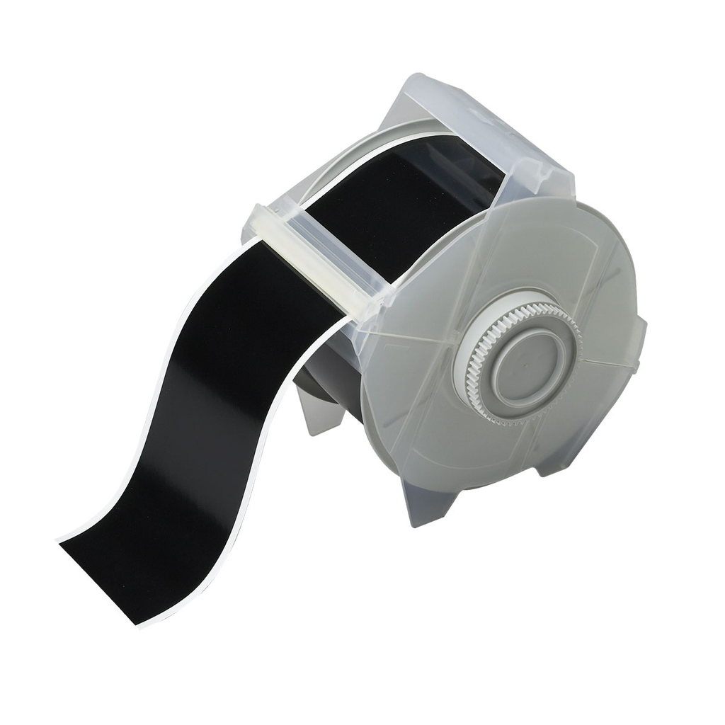 Product image for Brady 113132 GlobalMark Series Indoor-Outdoor Vinyl Labels, 2.25" W x 100' L, Black