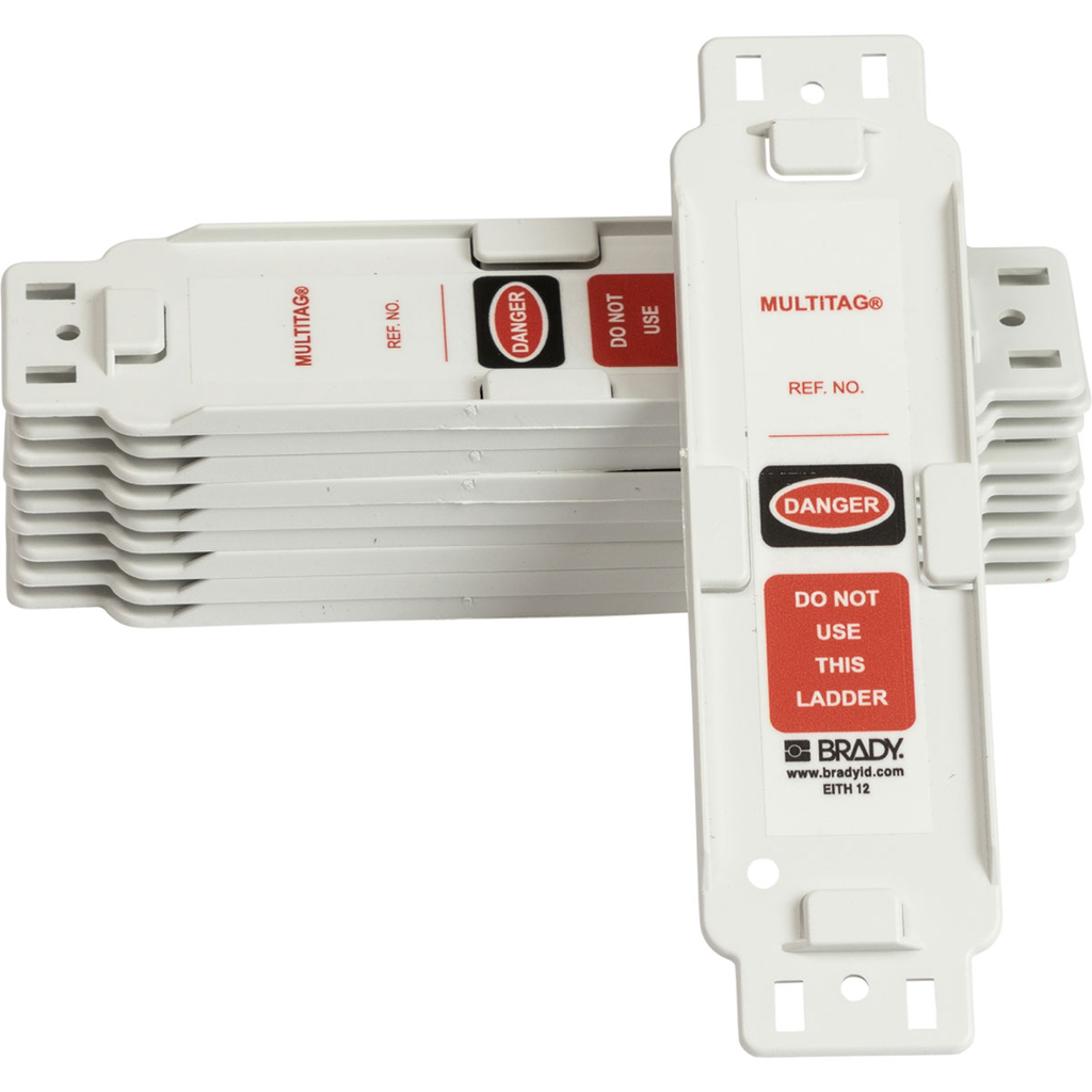 Product image for Brady LAD-EITH12 LADDERTAG Tag Holder, DANGER DO NOT USE THIS LADDER
