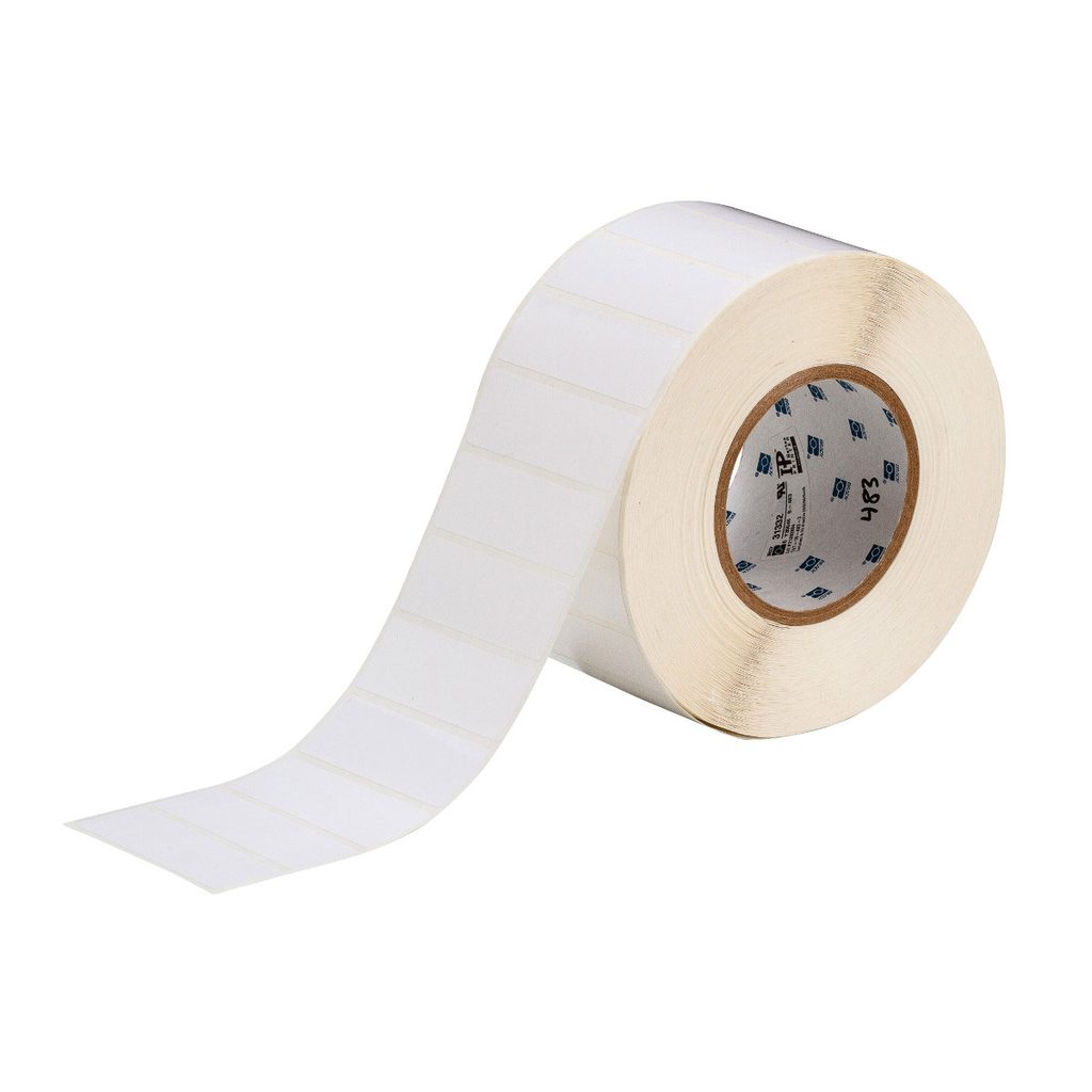 Product image for Brady THT-18-483-3 High Adhesion Polyester with Rubber Adhesive Labels 1in H x 3in W WT 3000/RL