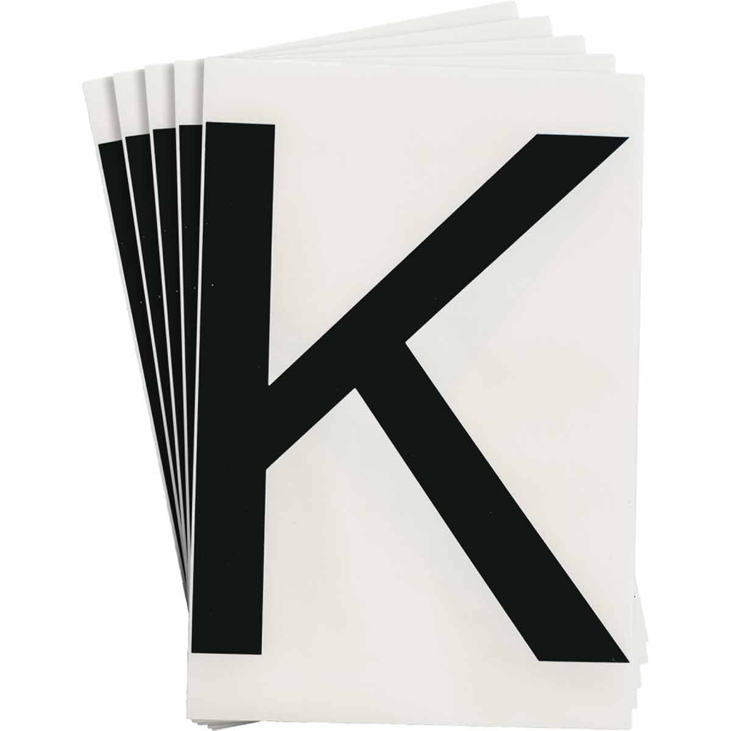 Product image for Brady 121751 ToughStripe® Floor Marking Polyester Letter K Markers - Black, 6" x 8"