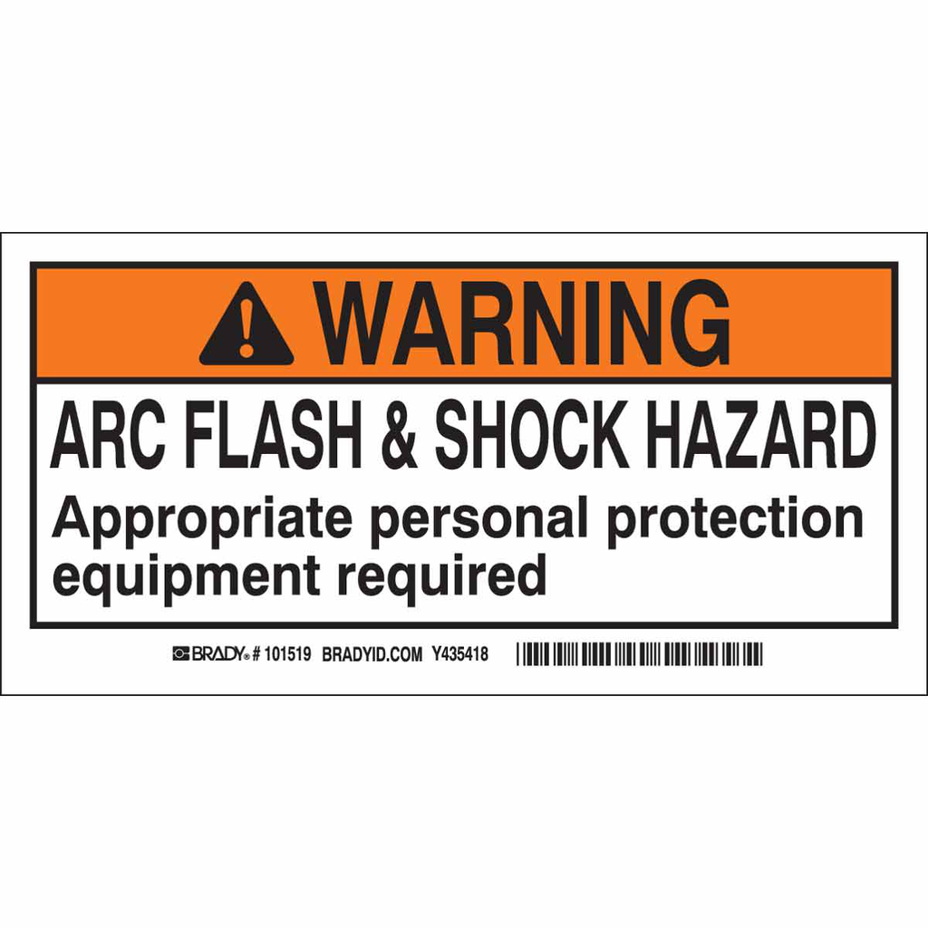 Brady 101519 B302 10-Pack 2 x 4 Inch Black/Orange/White Flash and Shock Labels Brady 101519 B302 10-Pack 2 x 4 Inch Black/Orange/White Flash and Shock Labels